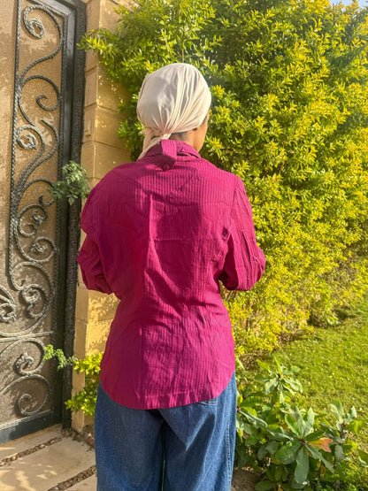 Fuchsia vintage stripped blouse