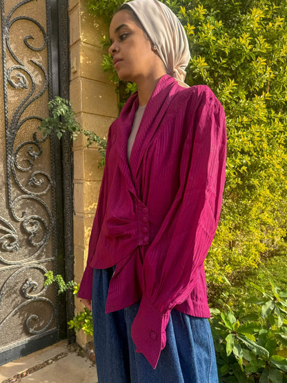 Fuchsia vintage stripped blouse
