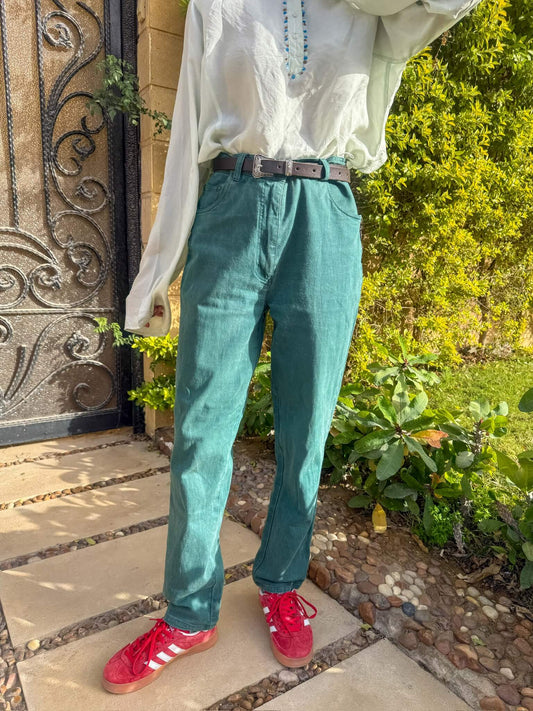 Vintage Green straight leg jeans
