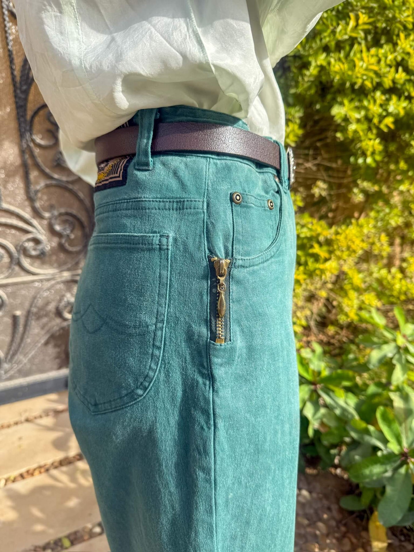 Vintage Green straight leg jeans