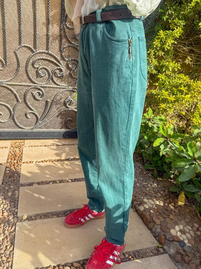 Vintage Green straight leg jeans