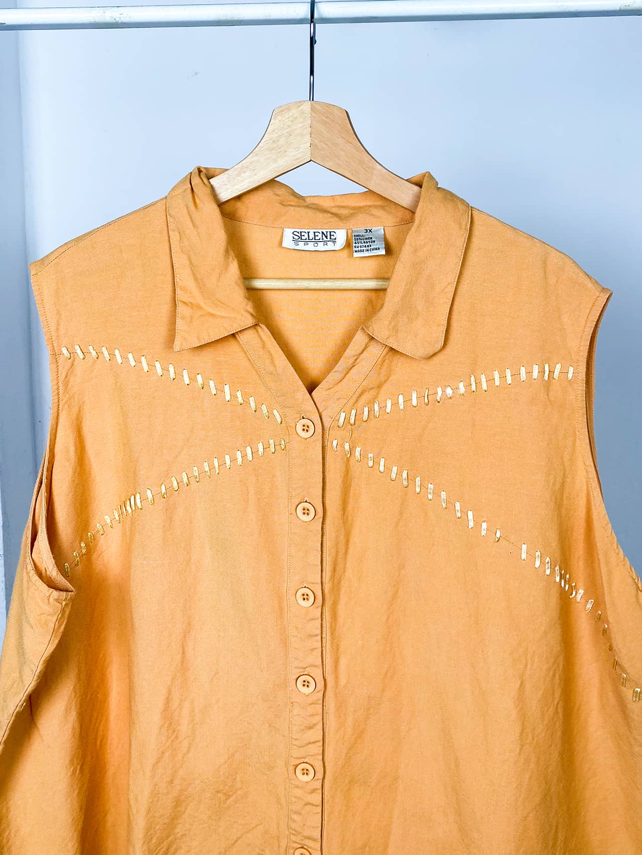 Light Orange Sleeveless Shirt