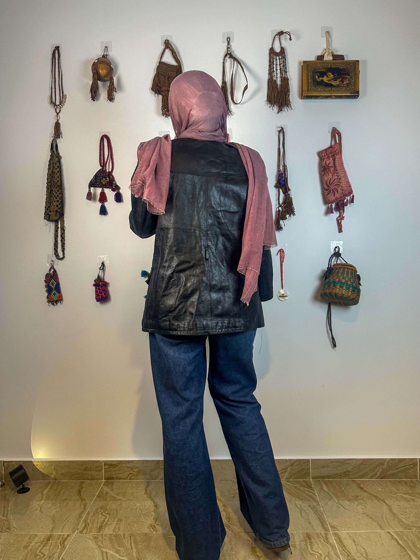 Genuine leather black leather jacket