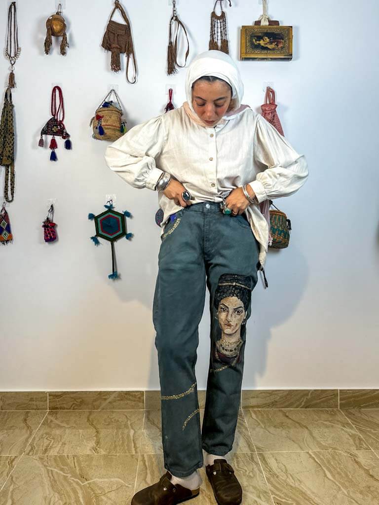 Fayoum Portrait Handpainted Jeans