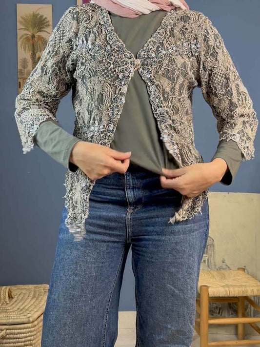 100% viscose shimmery cardigan