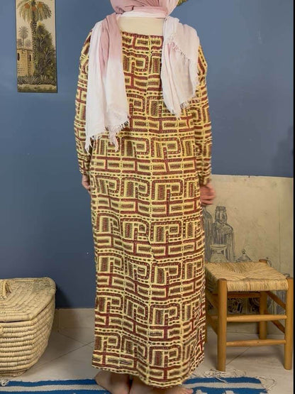 Hand printed cotton dress