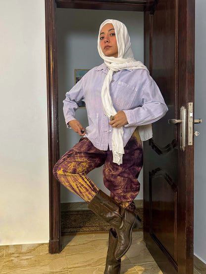 Mustard and Purple tie dye pants