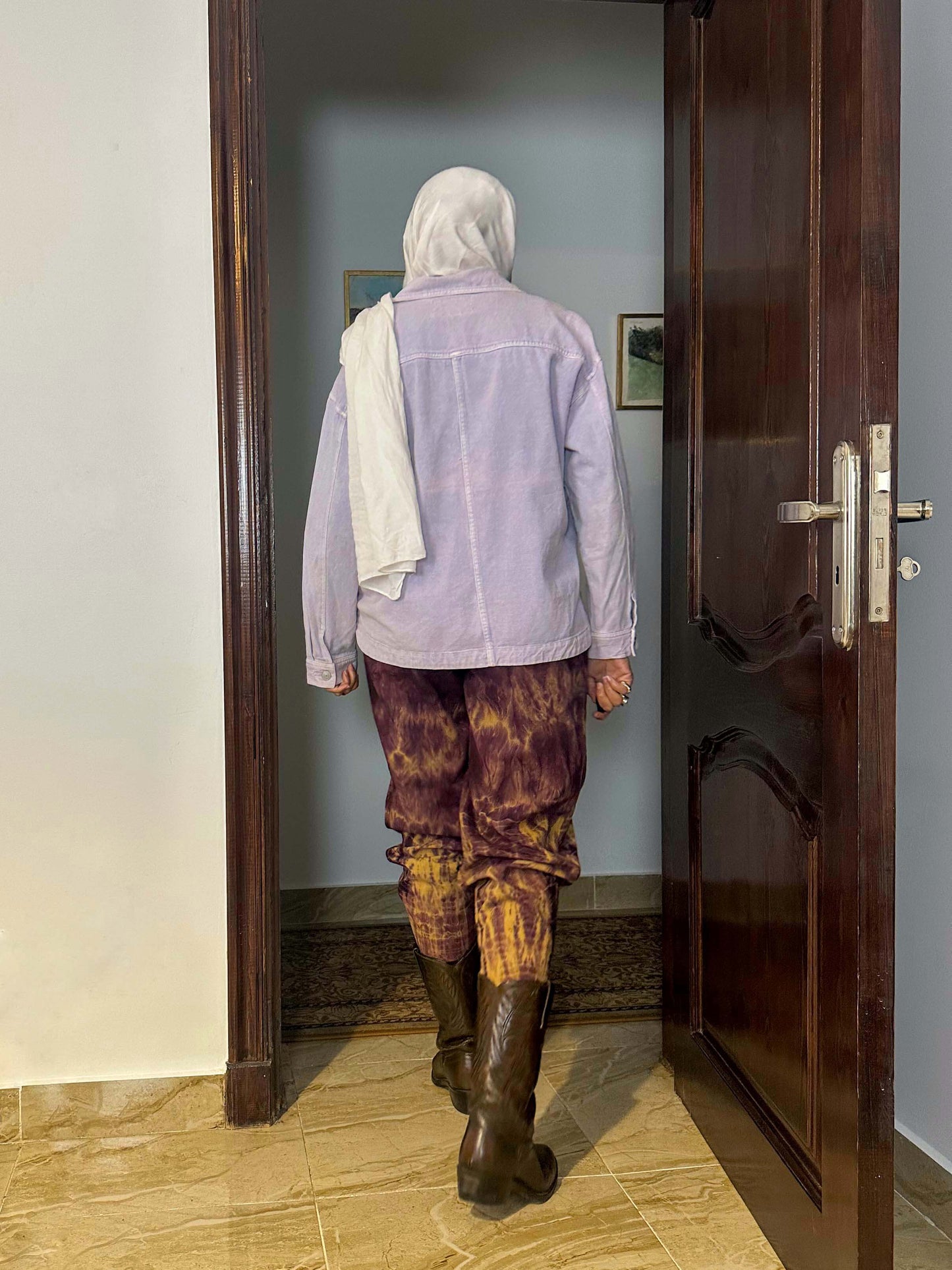 Mustard and Purple tie dye pants