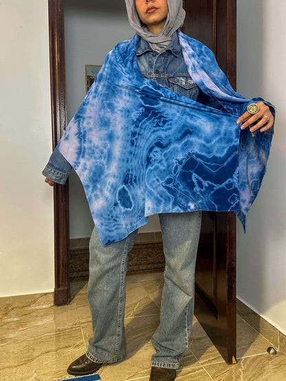 Sky blue tie dye shawl