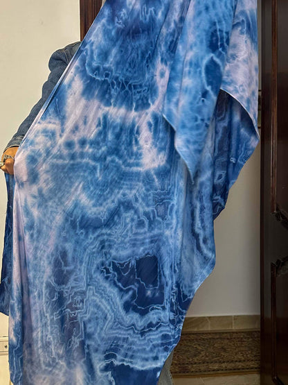 Sky blue tie dye shawl
