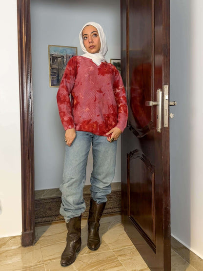 Cranberry tie dye sweater