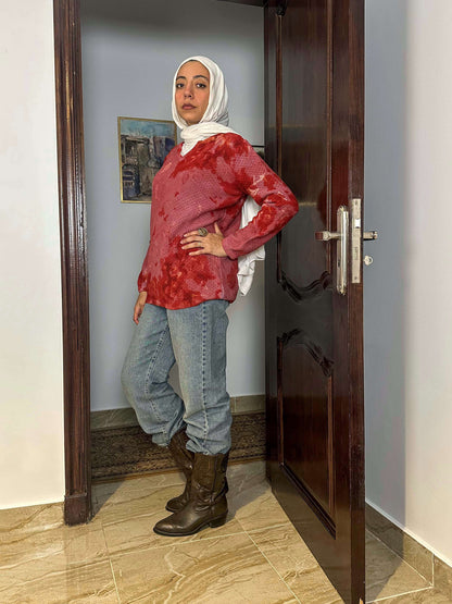 Cranberry tie dye sweater