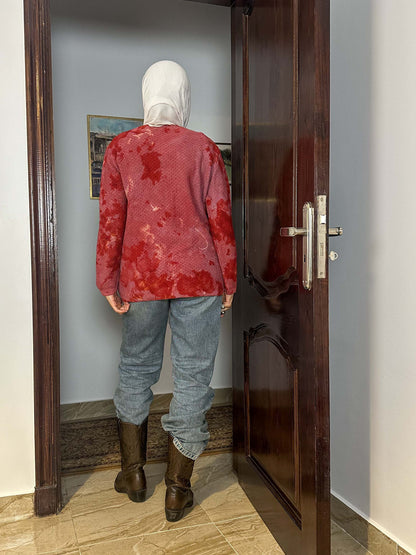 Cranberry tie dye sweater