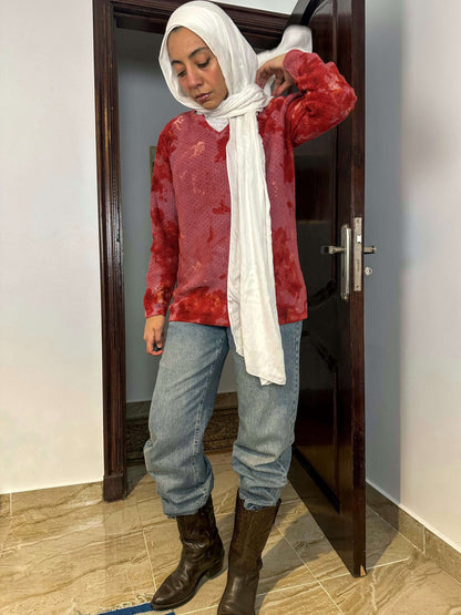 Cranberry tie dye sweater