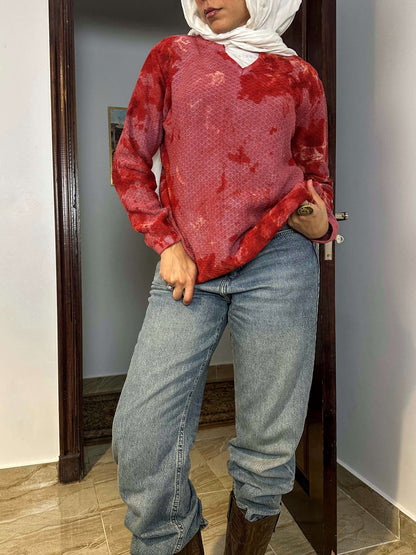 Cranberry tie dye sweater