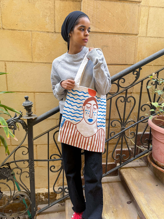 Hand painted tote bag