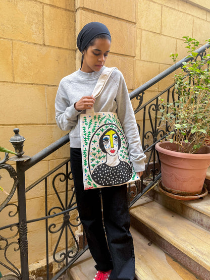 Hand painted tote bag