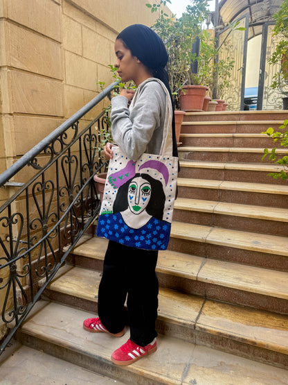 Hand painted tote bag