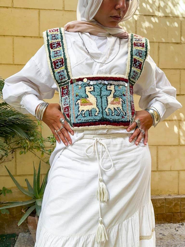 Hand made two camels vest