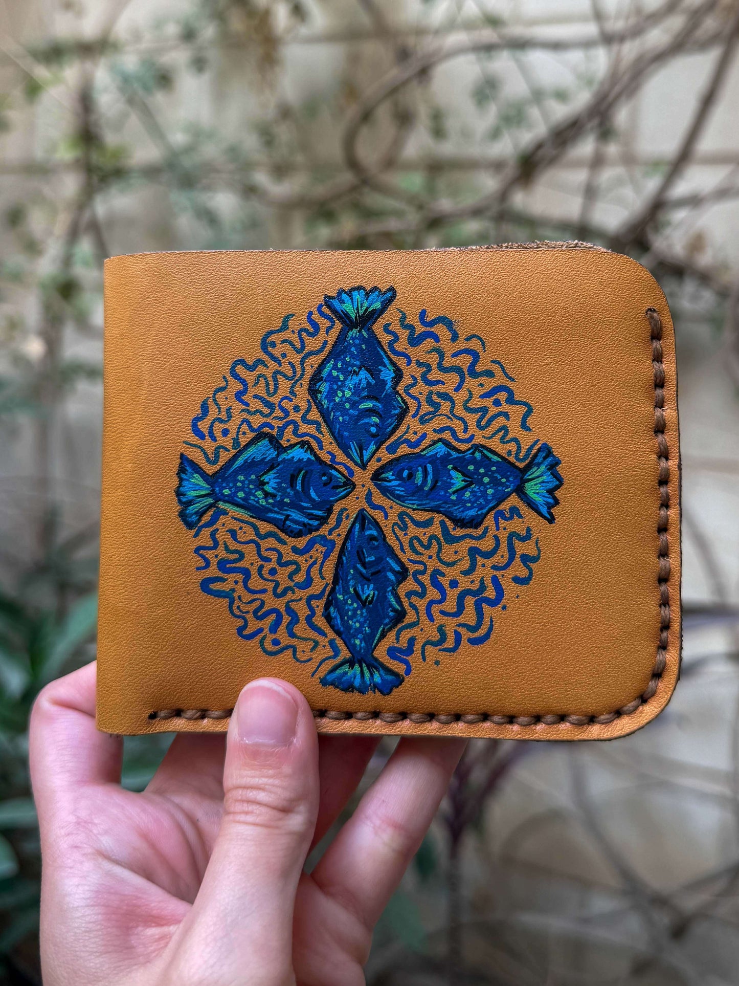 Hand painted fish wallet