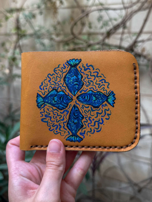 Hand painted fish wallet