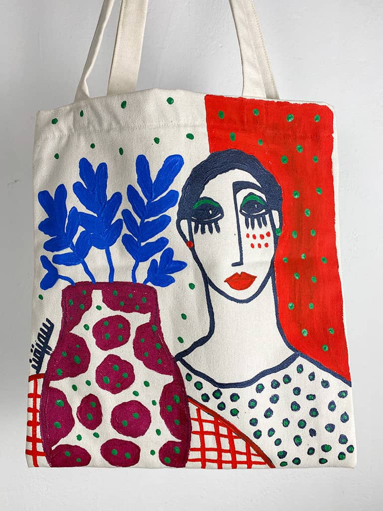 Hand Painted Vase Tote Bag