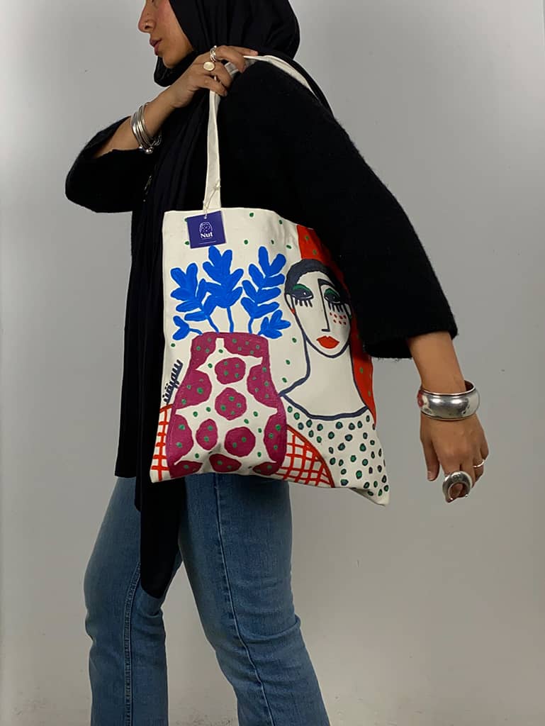 Hand Painted Vase Tote Bag