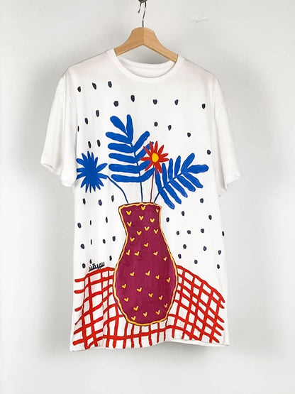 Vase & Flowers Handpainted T-Shirt