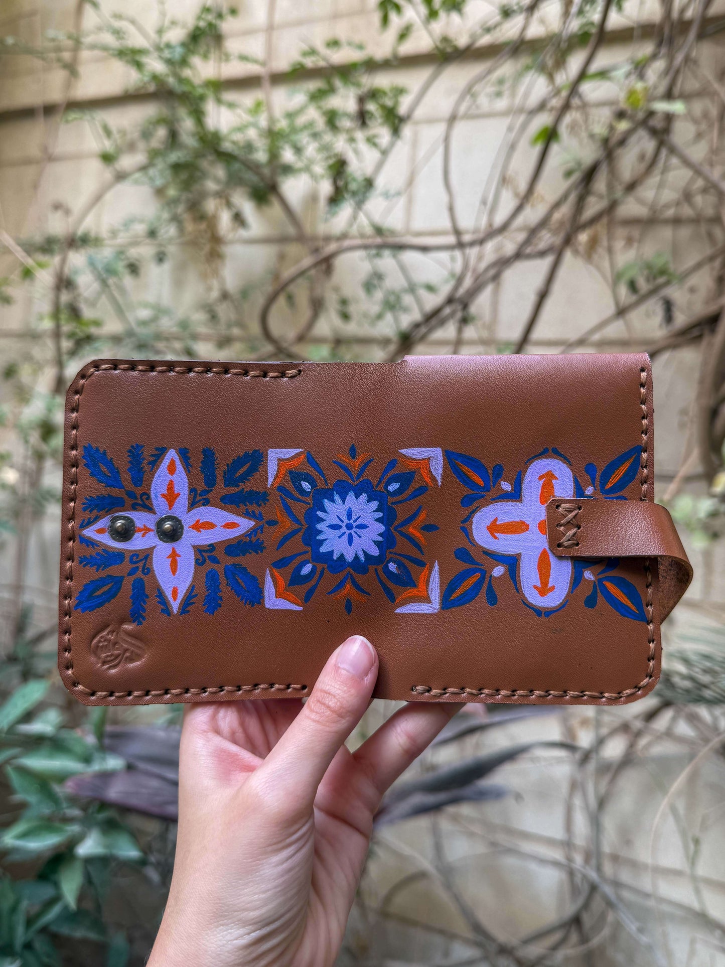 Hand painted Islamic patterned wallet