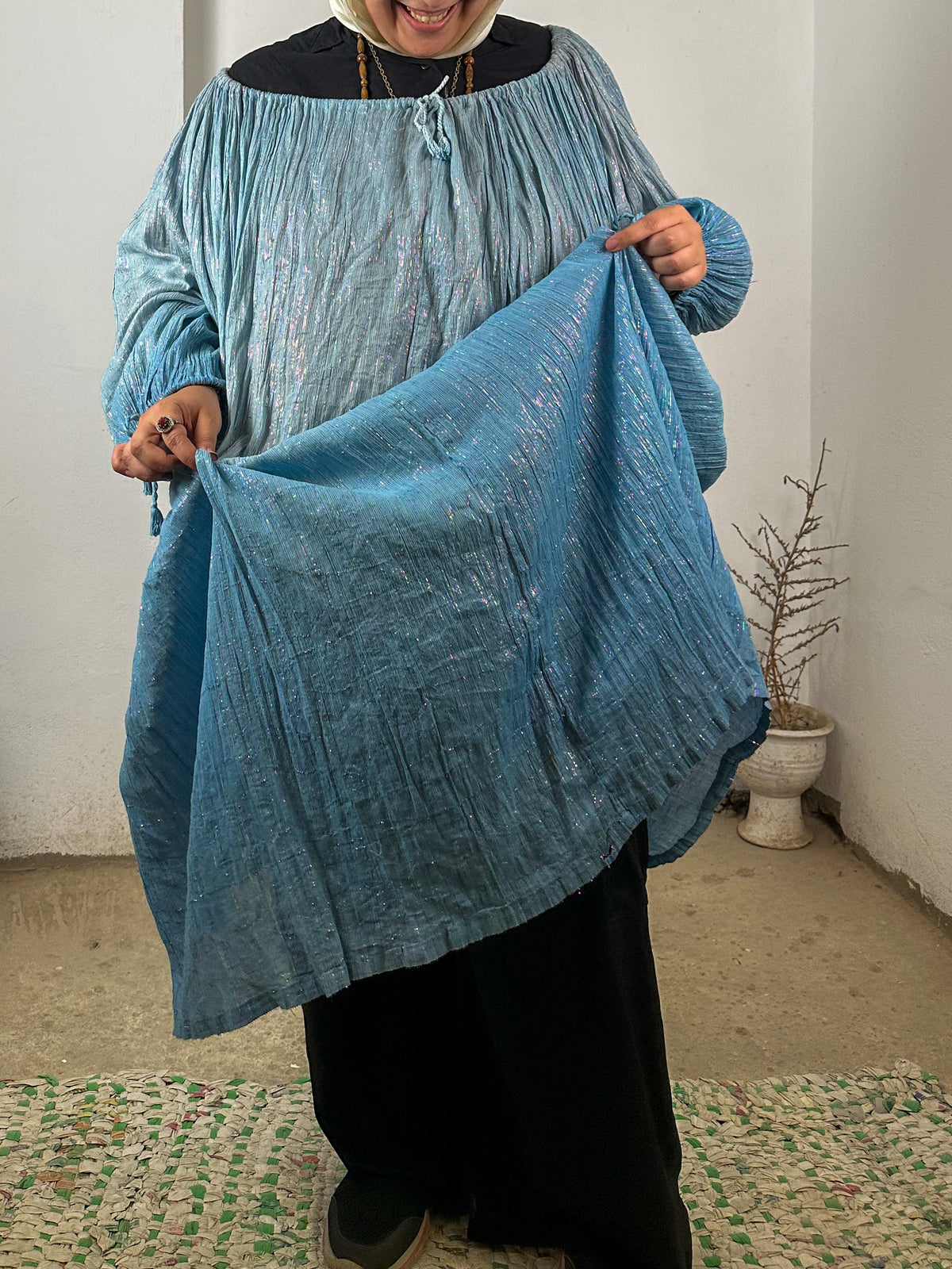 Gradient Blue Sparkly Dress (Curvy)