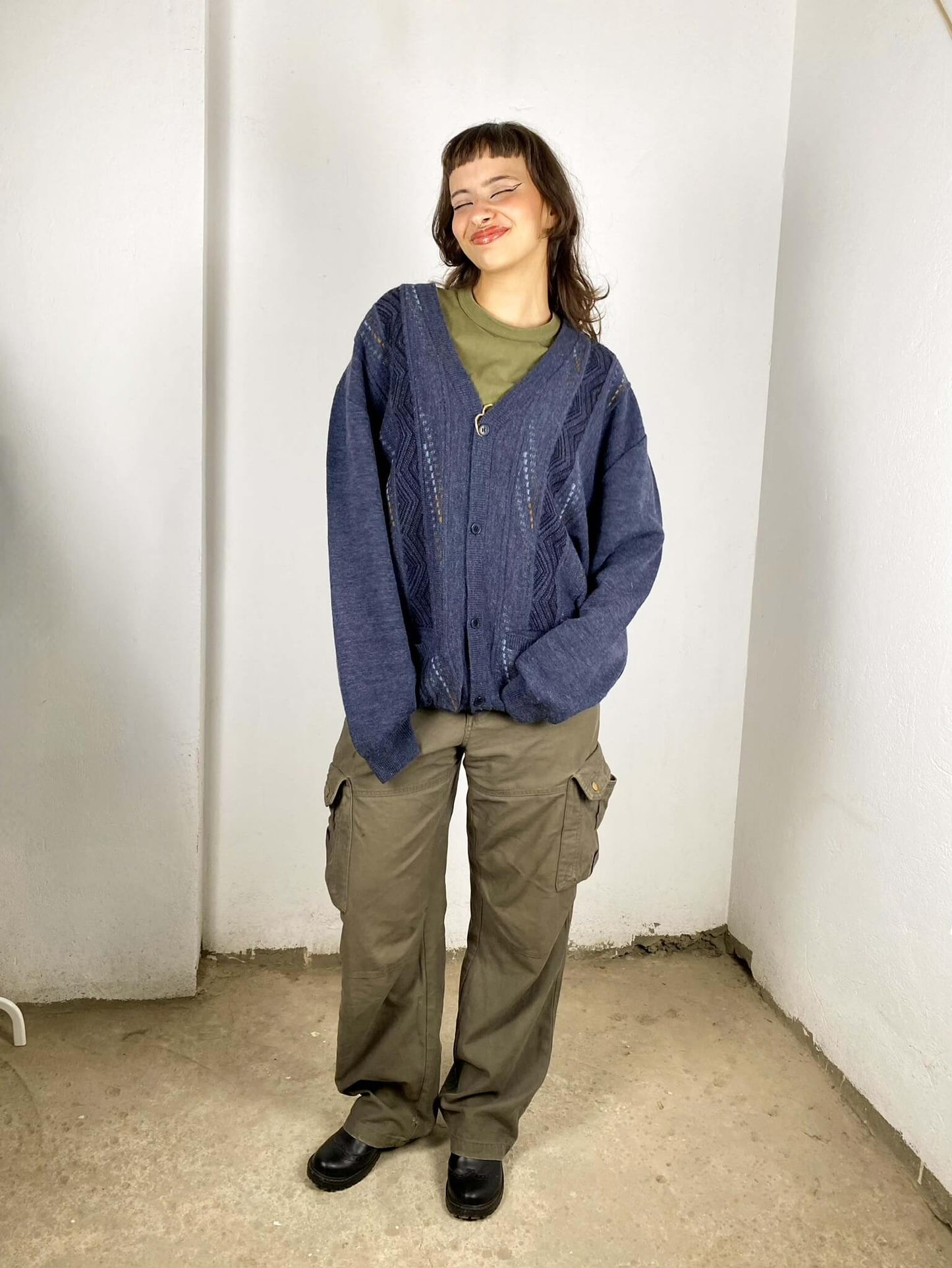 Blue Woolen Cardigan