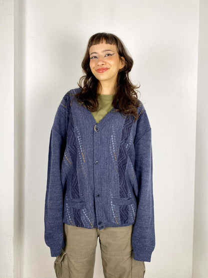 Blue Woolen Cardigan