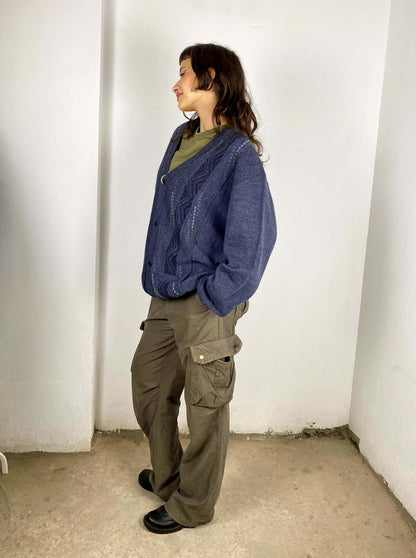 Blue Woolen Cardigan