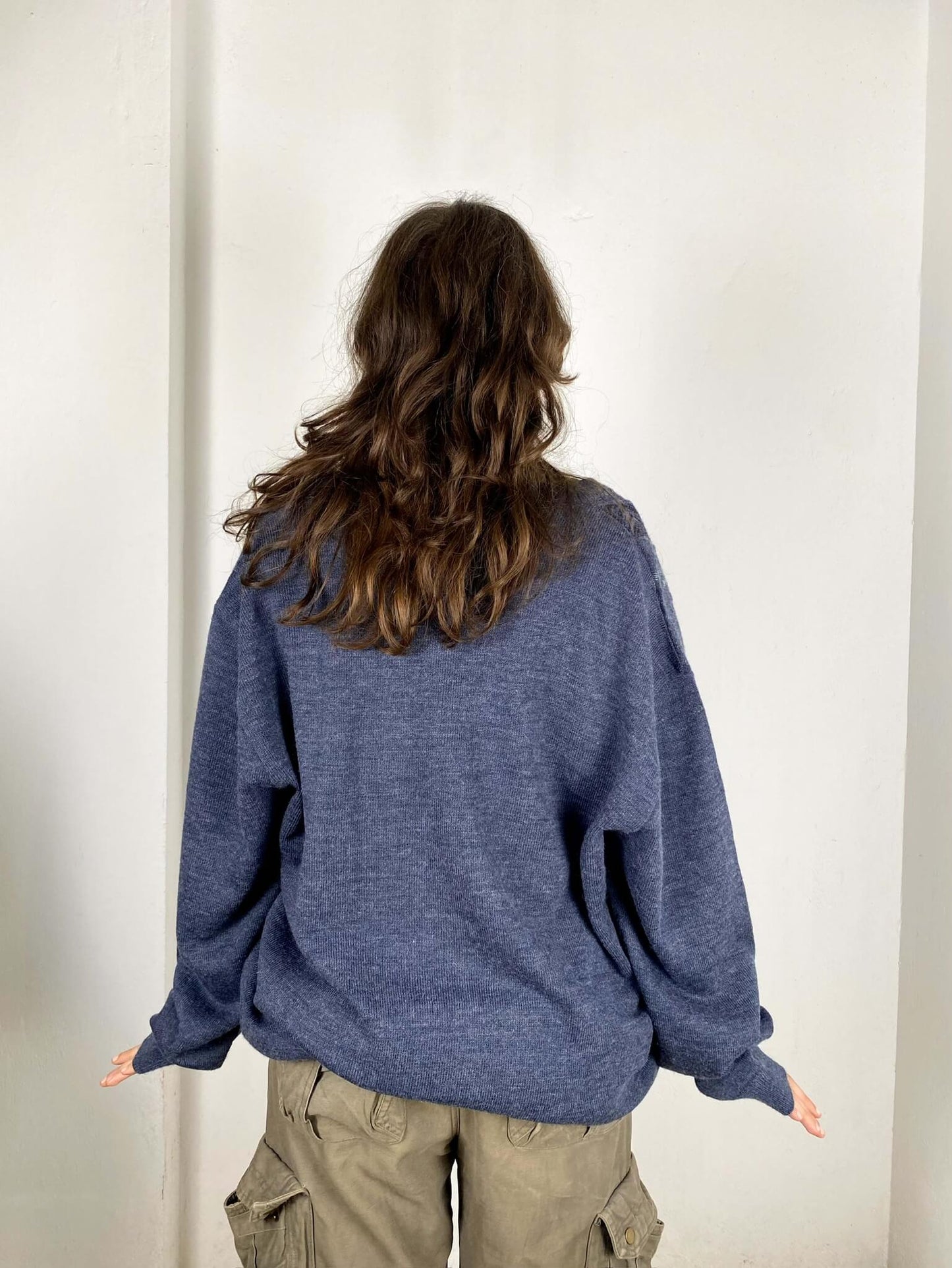 Blue Woolen Cardigan