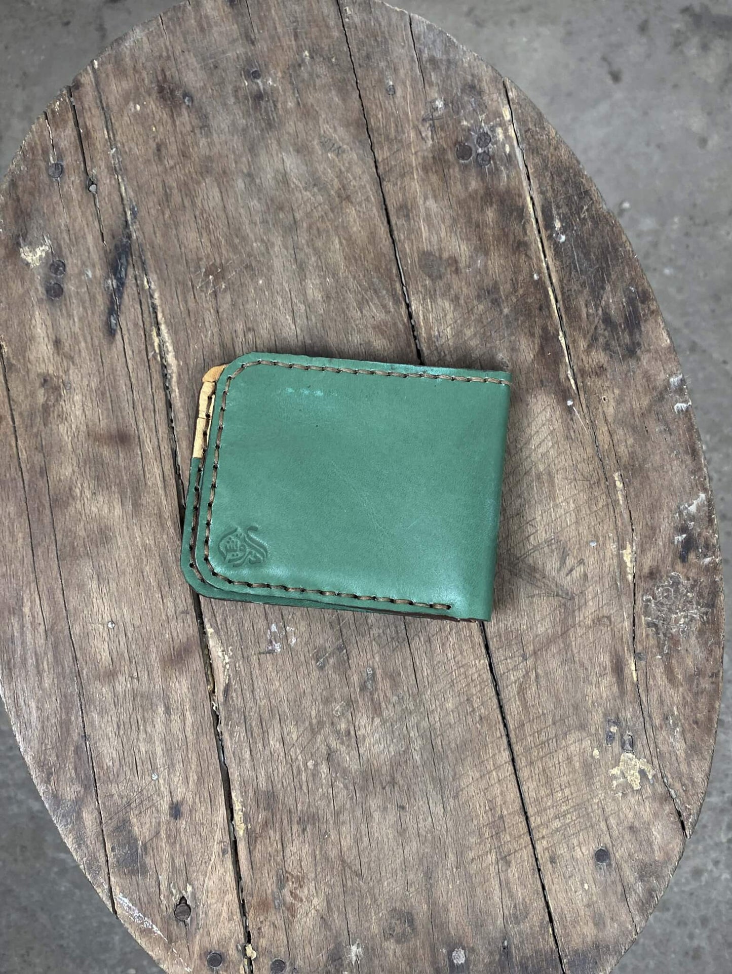 Green and Tan Leather Wallet