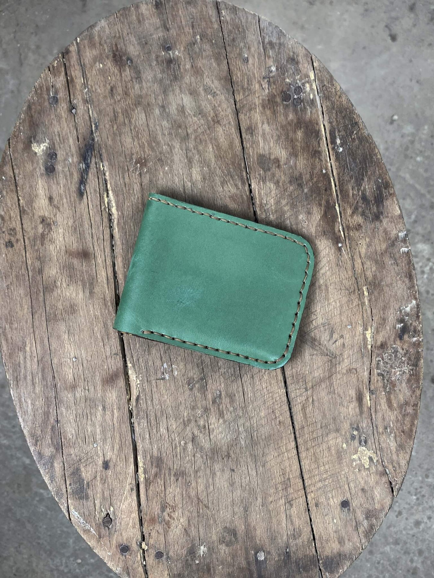 Green and Tan Leather Wallet