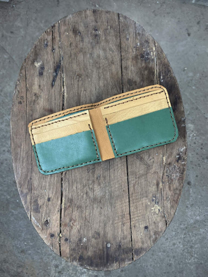 Green and Tan Leather Wallet