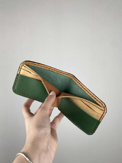 Green and Tan Leather Wallet