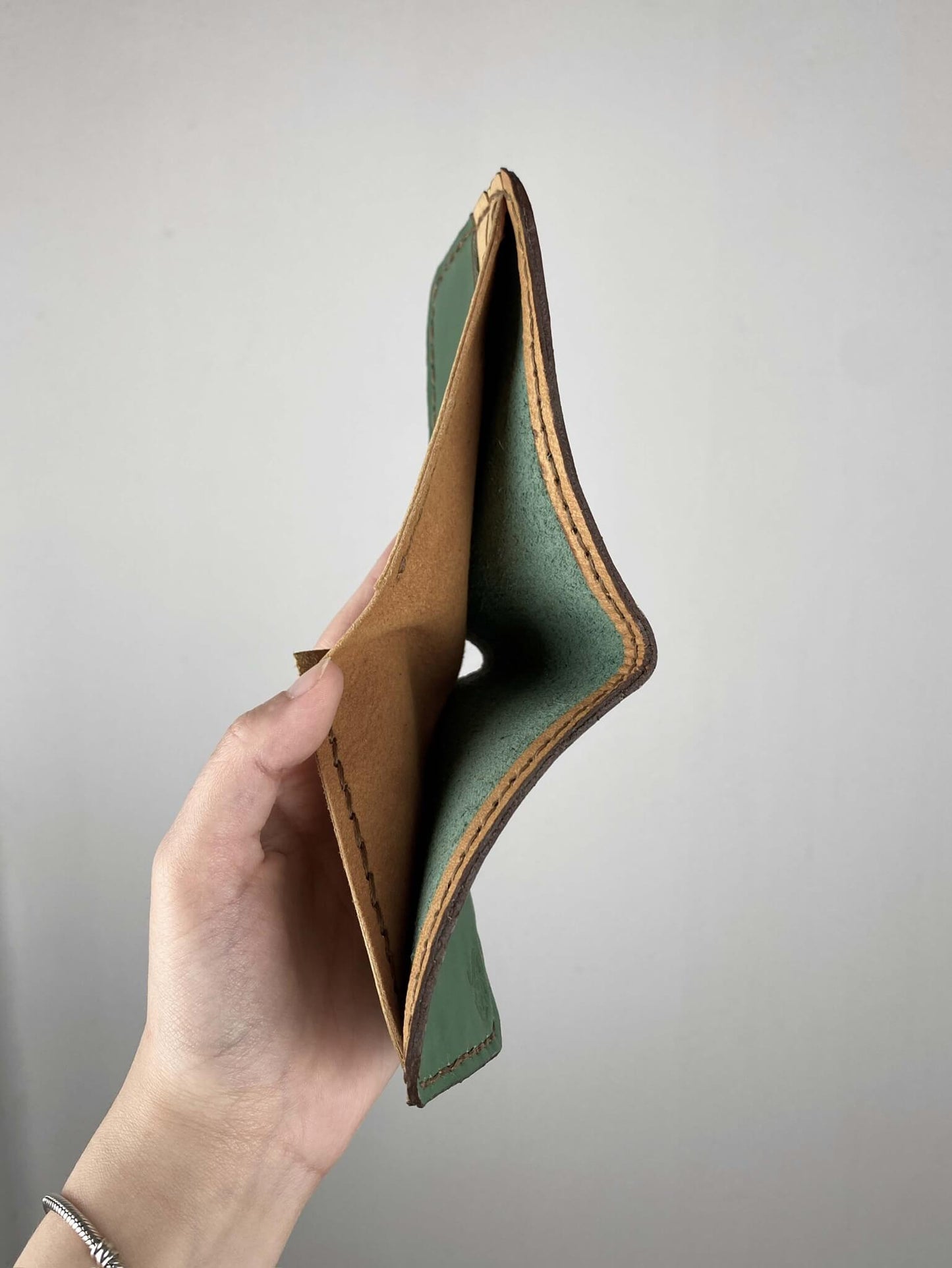 Green and Tan Leather Wallet