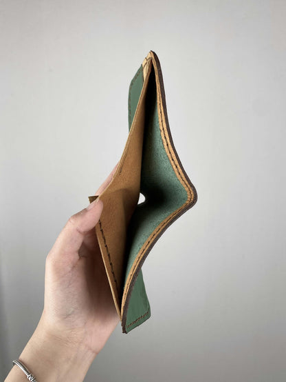 Green and Tan Leather Wallet