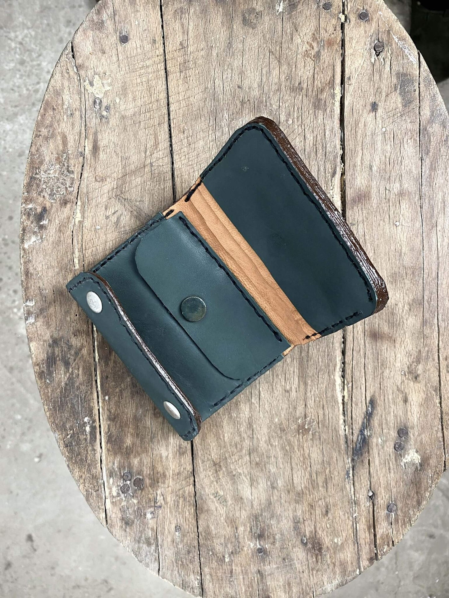 Navy Blue Leather Wallet