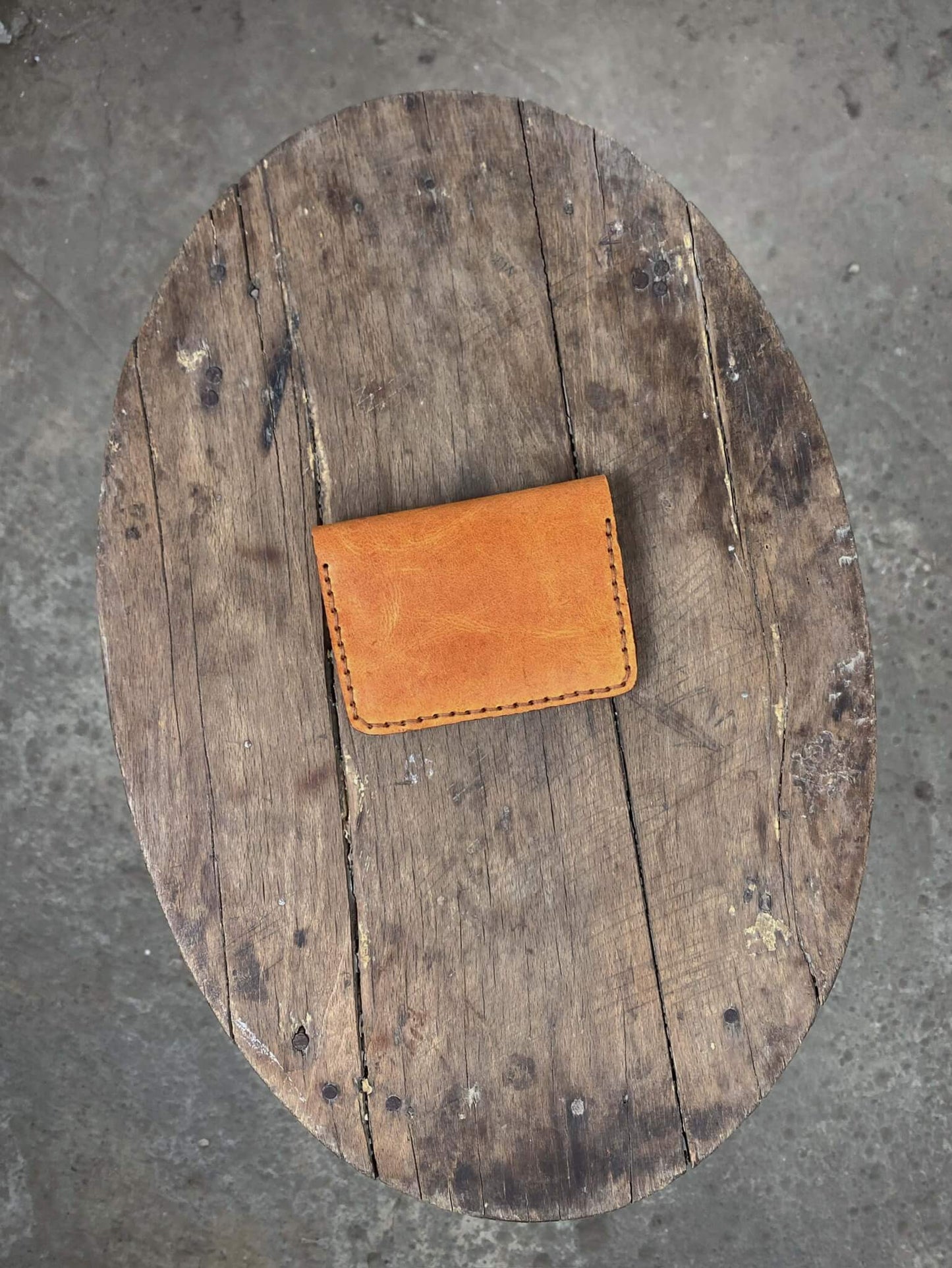 Tan Brown Leather Card Holder