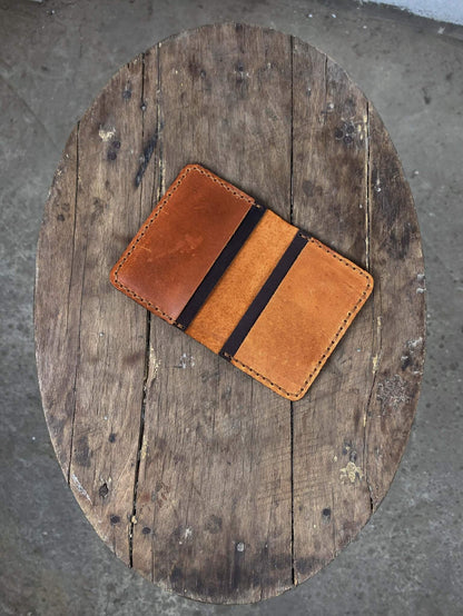 Tan Brown Leather Card Holder