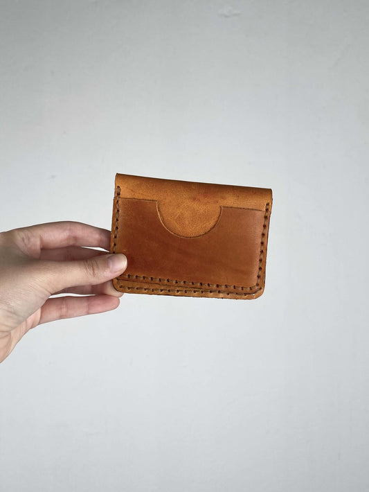Tan Brown Leather Card Holder