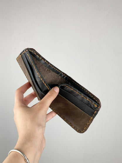 Dark Brown and Black Leather Wallet