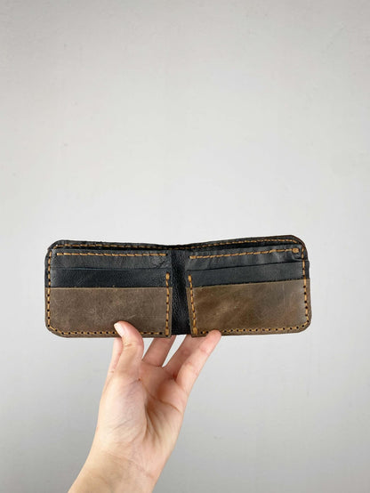 Dark Brown and Black Leather Wallet