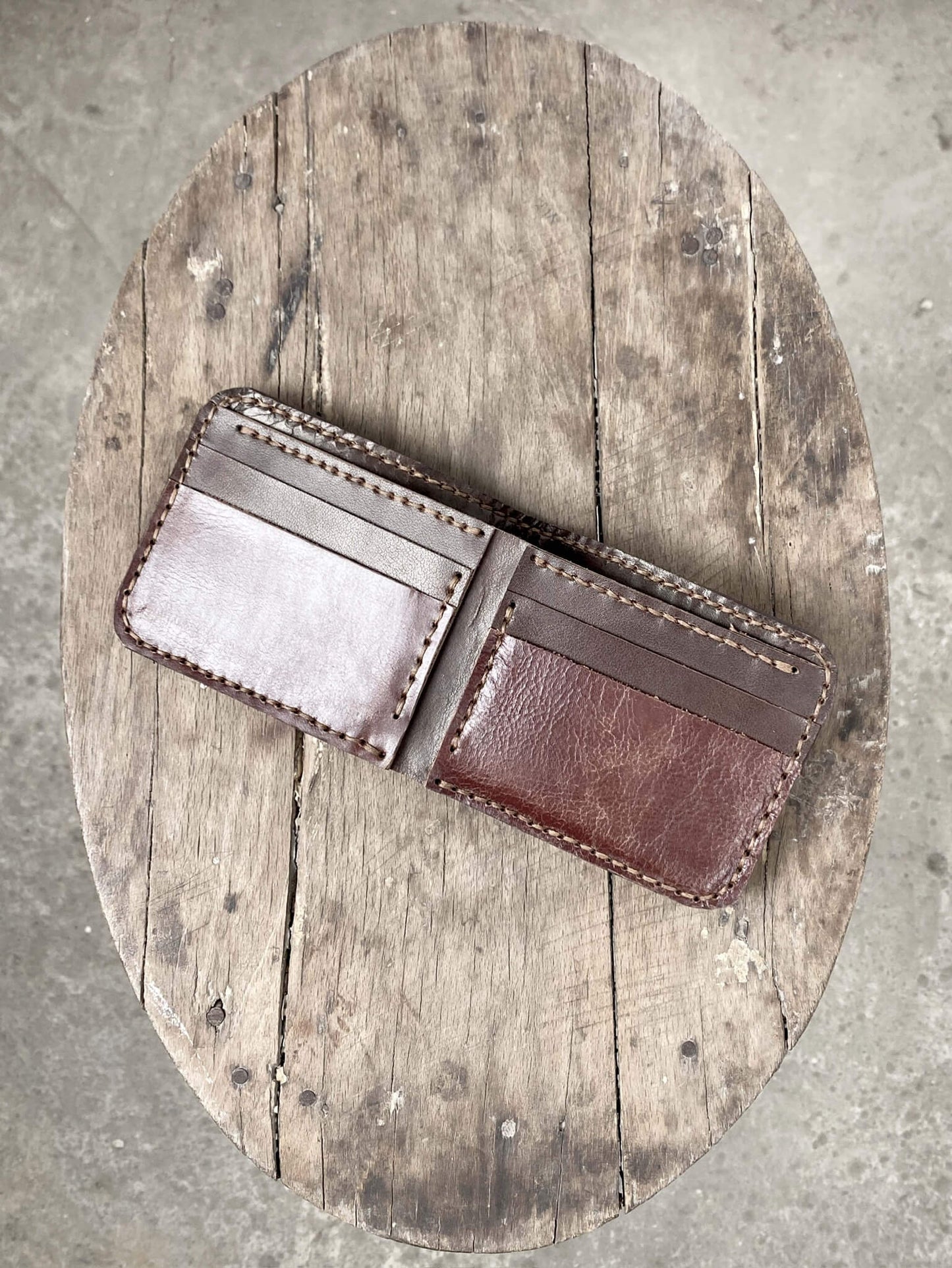 Maroon Brown Leather Wallet