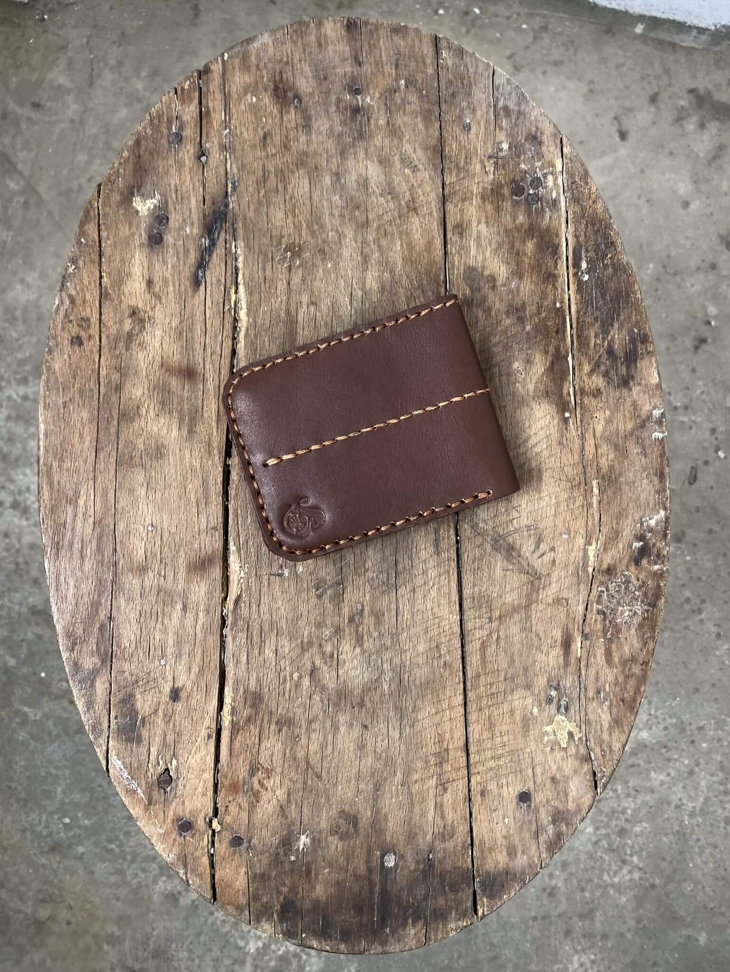 Brown and Green Leather Wallet