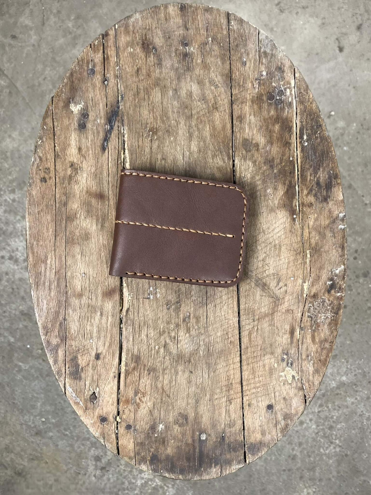Brown and Green Leather Wallet