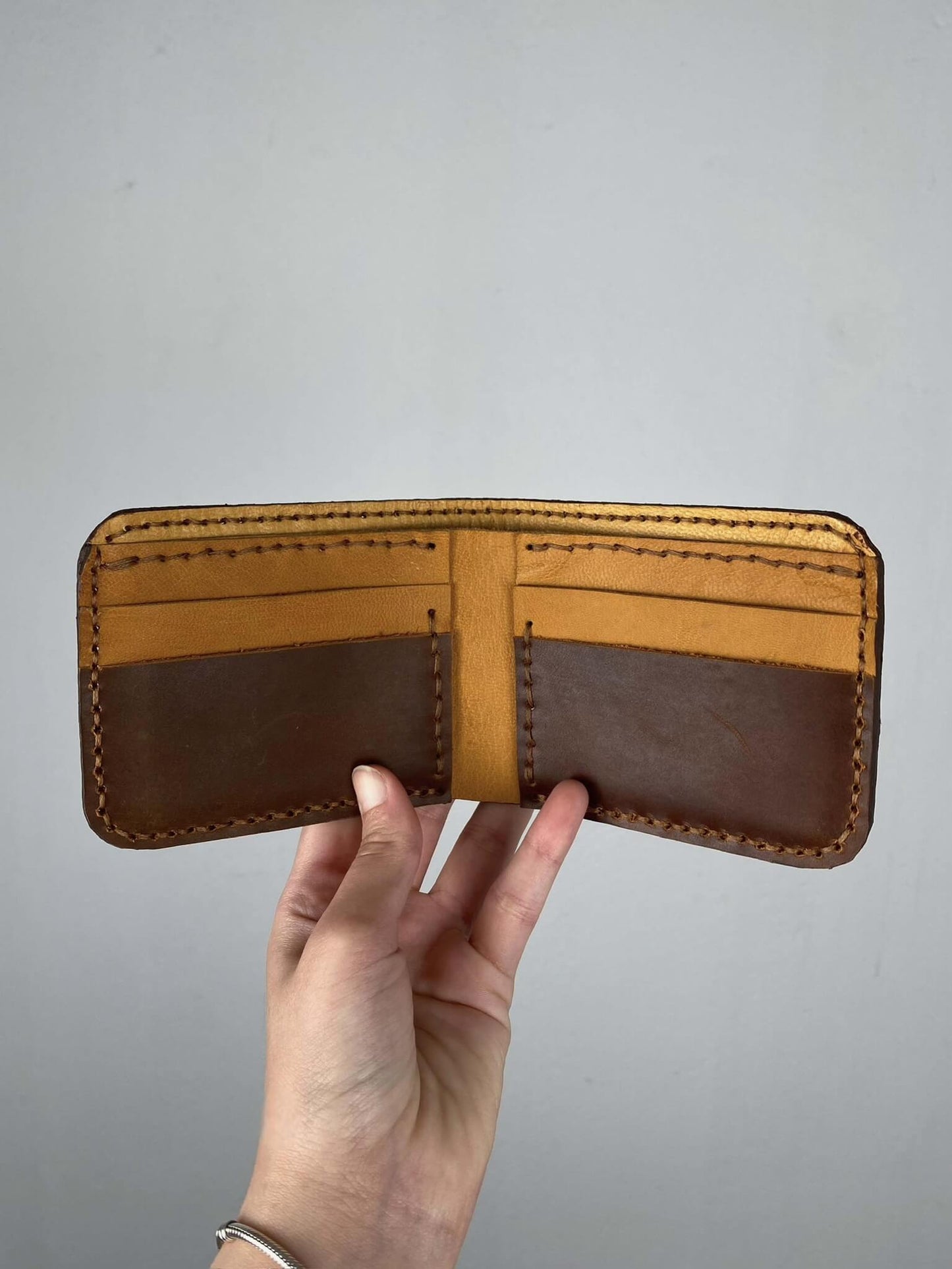 Brown and Tan Leather Wallet
